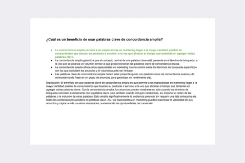 vista previa del documento - Respuestas al Examen de Certificación en Anuncios de Rendimiento Potenciados por IA de Google Ads